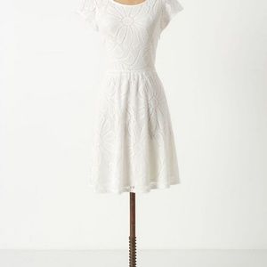 NWT Anthropologie Deletta Fluttering Dress S white